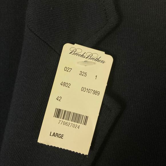 NWT BROOKS BROTHERS Jacket Blazer Sport-Coat 
 L Navy Gold-Button Cotton Unlined - Picture 3 of 15